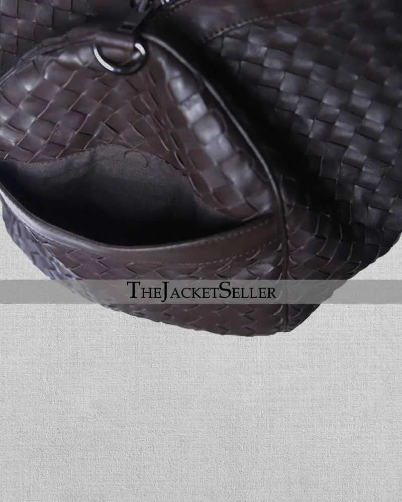 Braided Leather Duffle Bag
