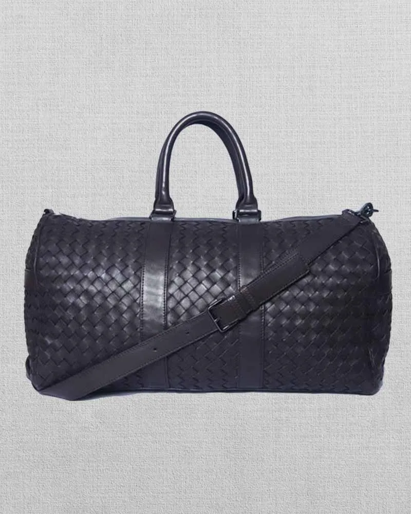 Braided Leather Duffle Bag