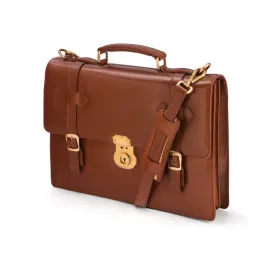 Bridle Leather Traditional Briefcase - London Tan