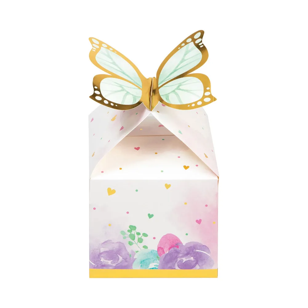 Butterfly Shimmer Paper Party Boxes (x8)
