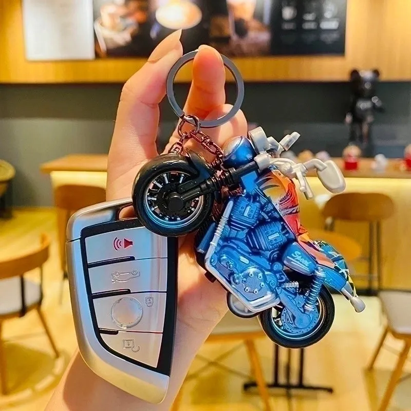 Cartoon Style Motorcycle Alloy Plastic Unisex Bag Pendant Keychain