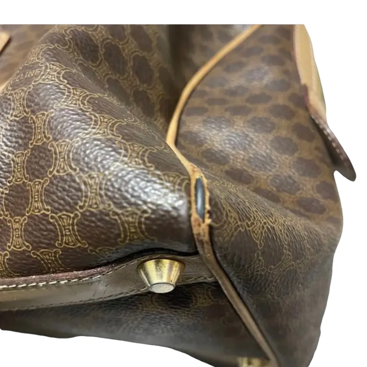 CELINE セリーヌ オールド マカダムハンドバッグ ボストンバッグ 638
