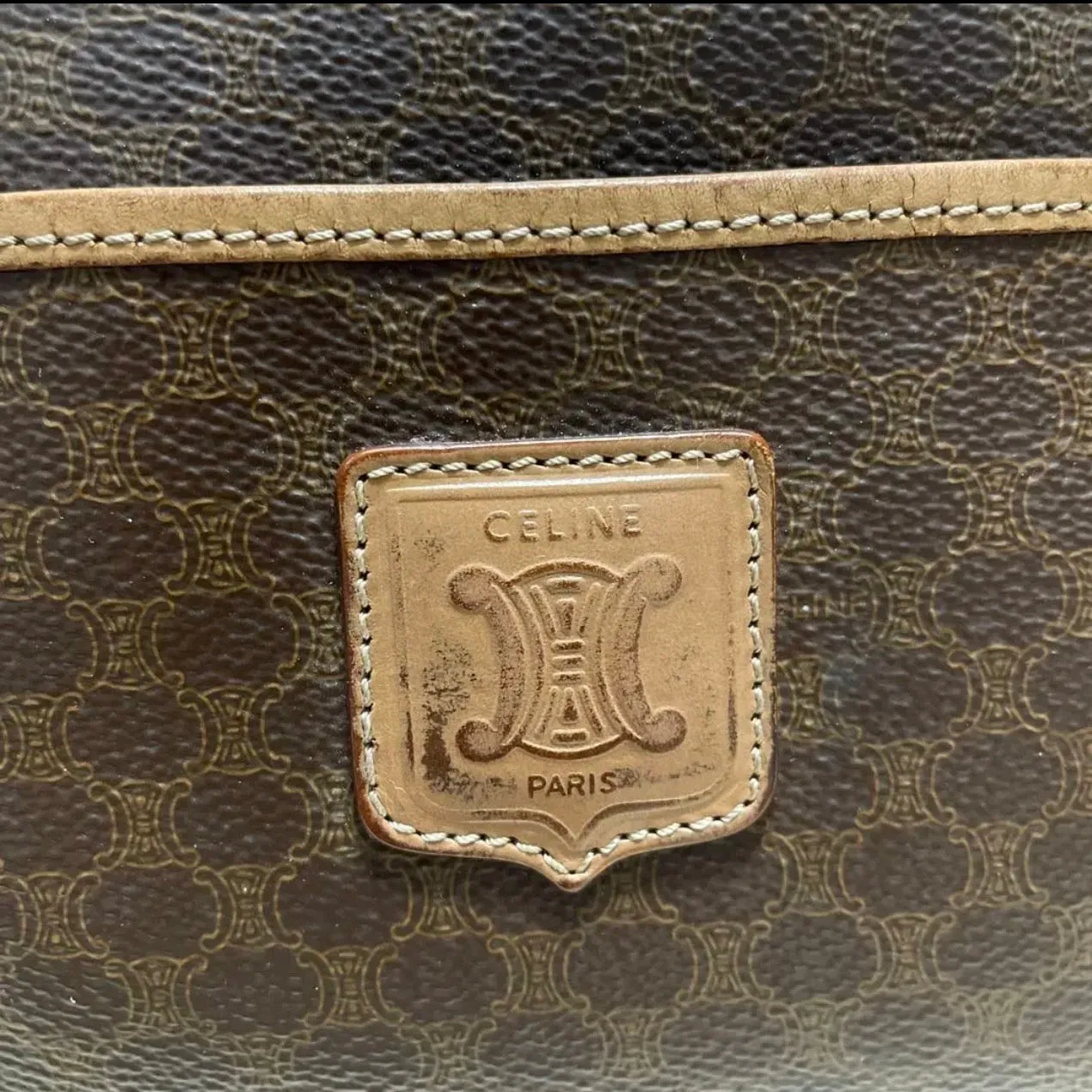 CELINE セリーヌ オールド マカダムハンドバッグ ボストンバッグ 638