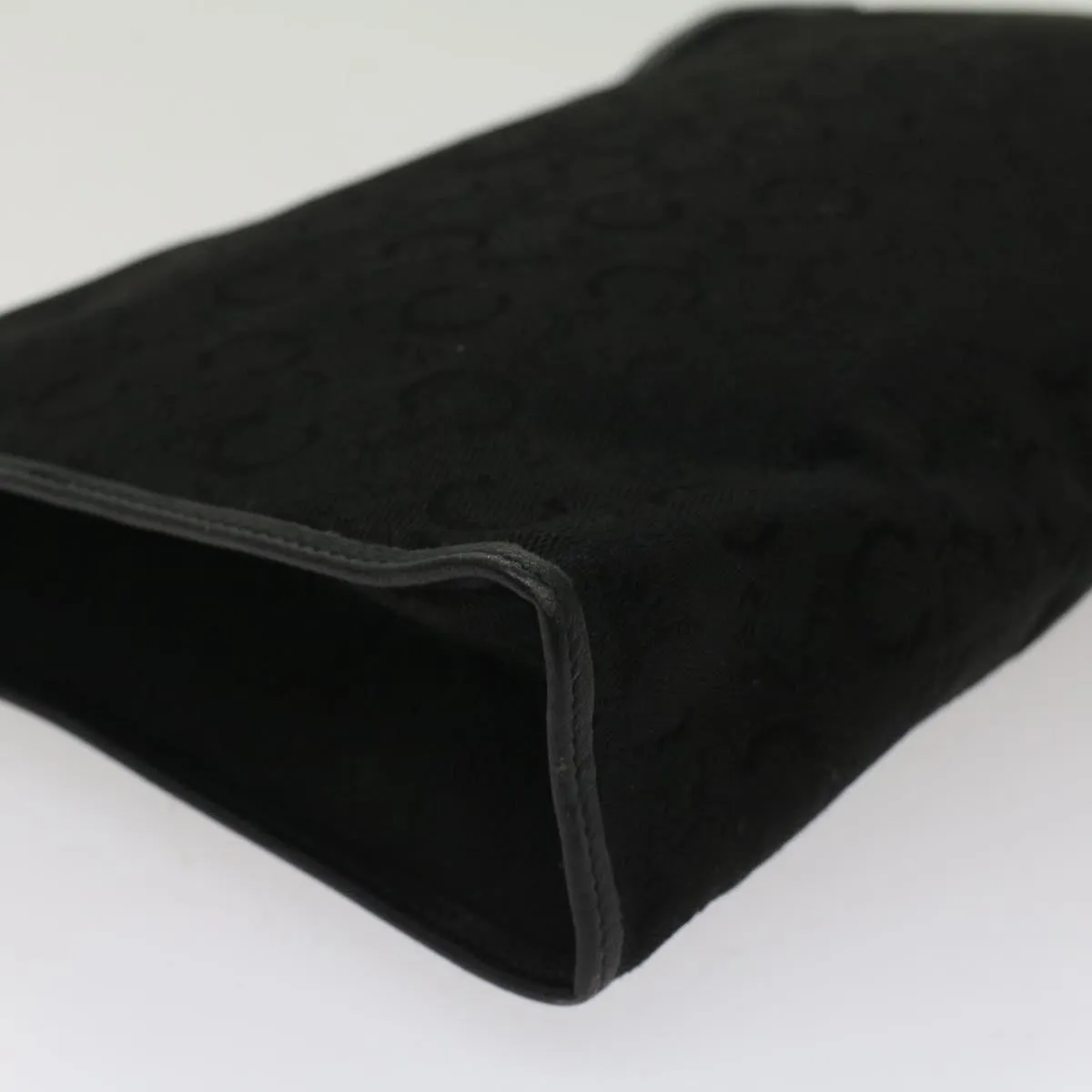 CELINE C Macadam Canvas Clutch Bag Black Auth ep1277