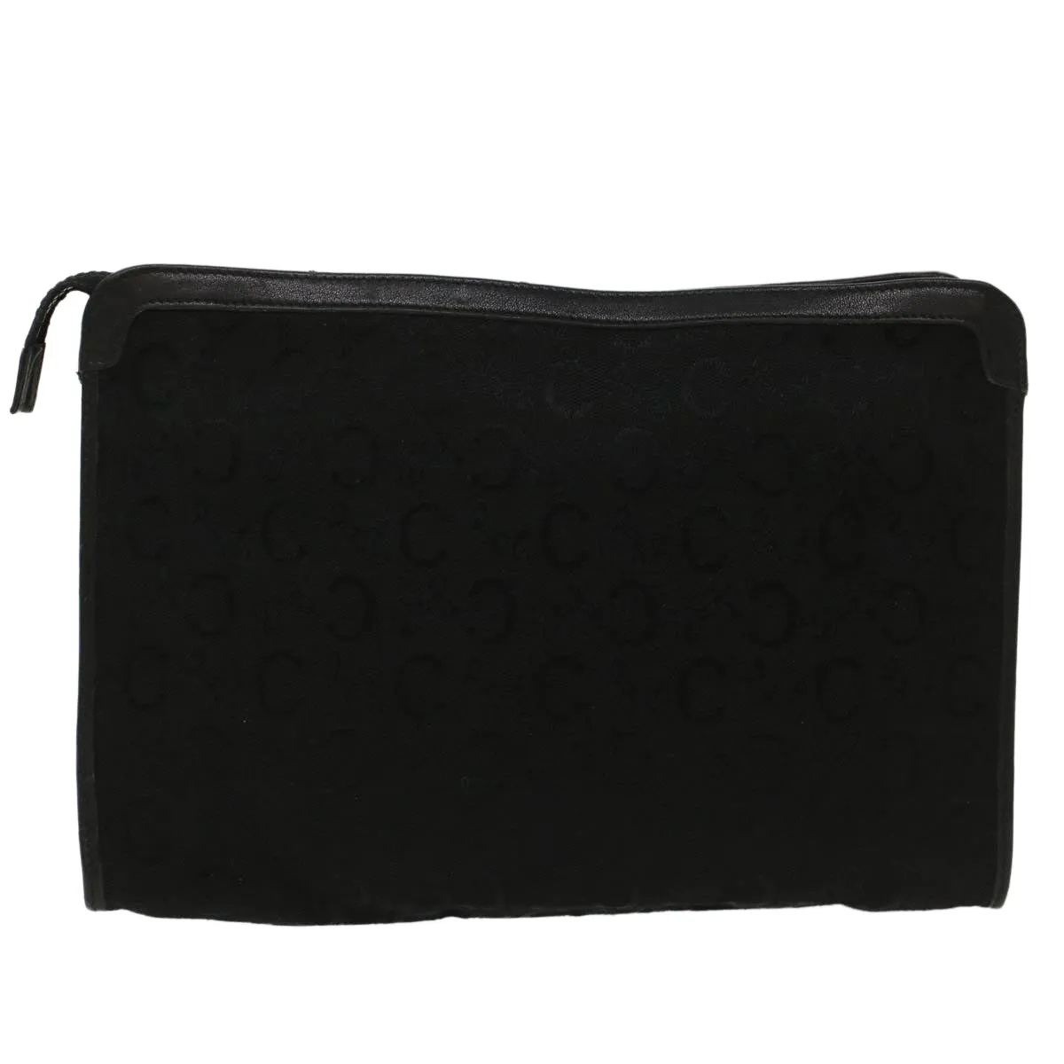 CELINE C Macadam Canvas Clutch Bag Black Auth ep1277