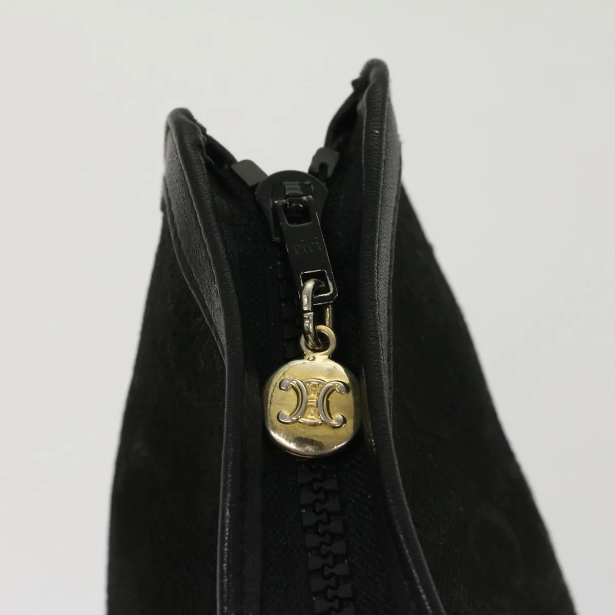 CELINE C Macadam Canvas Clutch Bag Black Auth ep1277