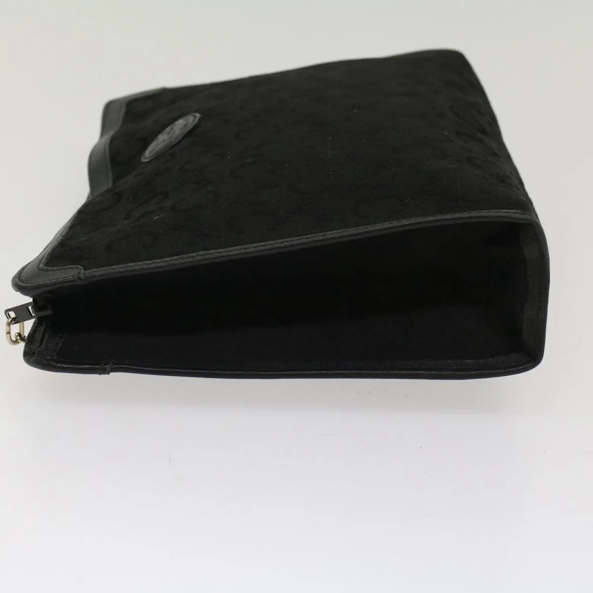 CELINE C Macadam Canvas Clutch Bag Black Auth ep1277
