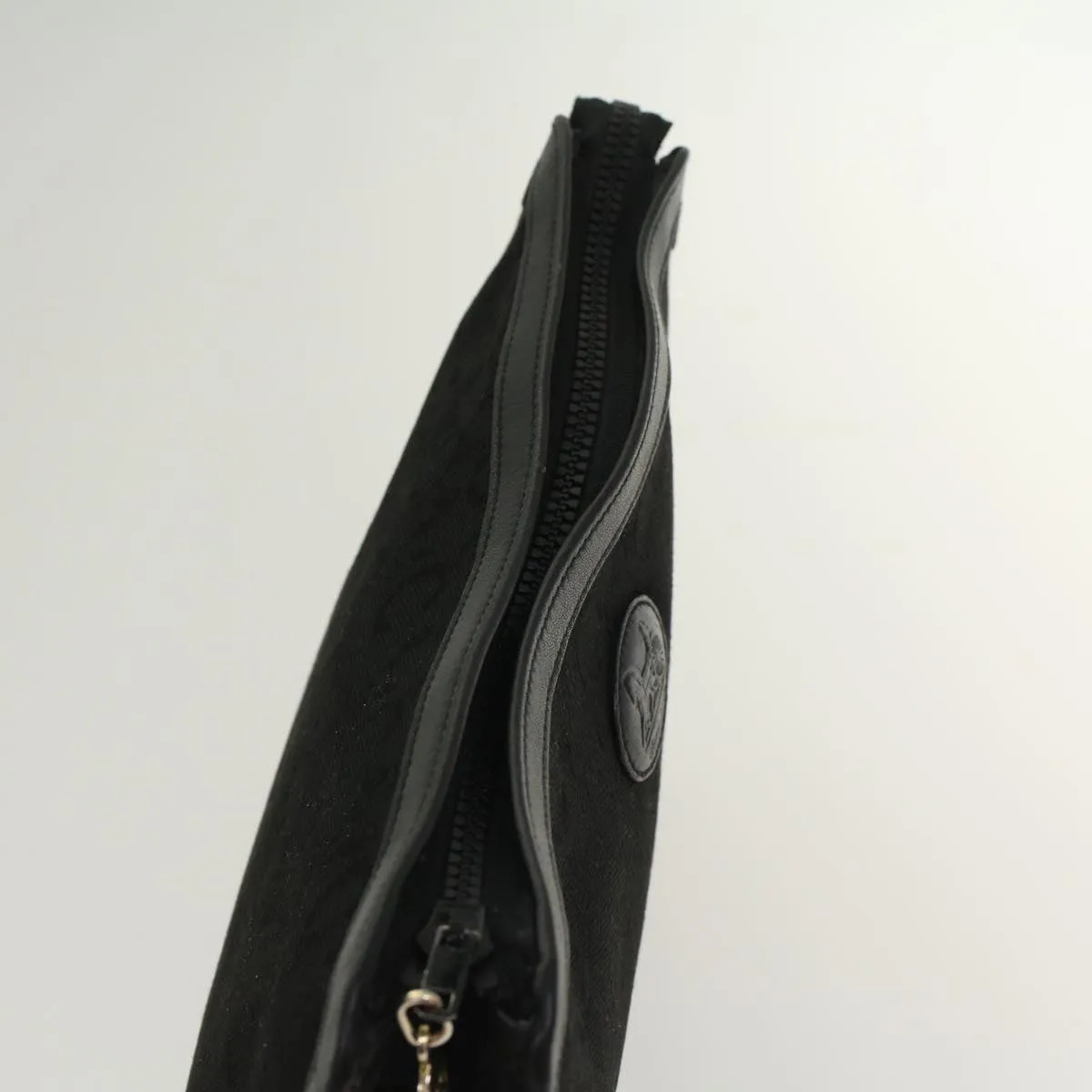 CELINE C Macadam Canvas Clutch Bag Black Auth ep1277