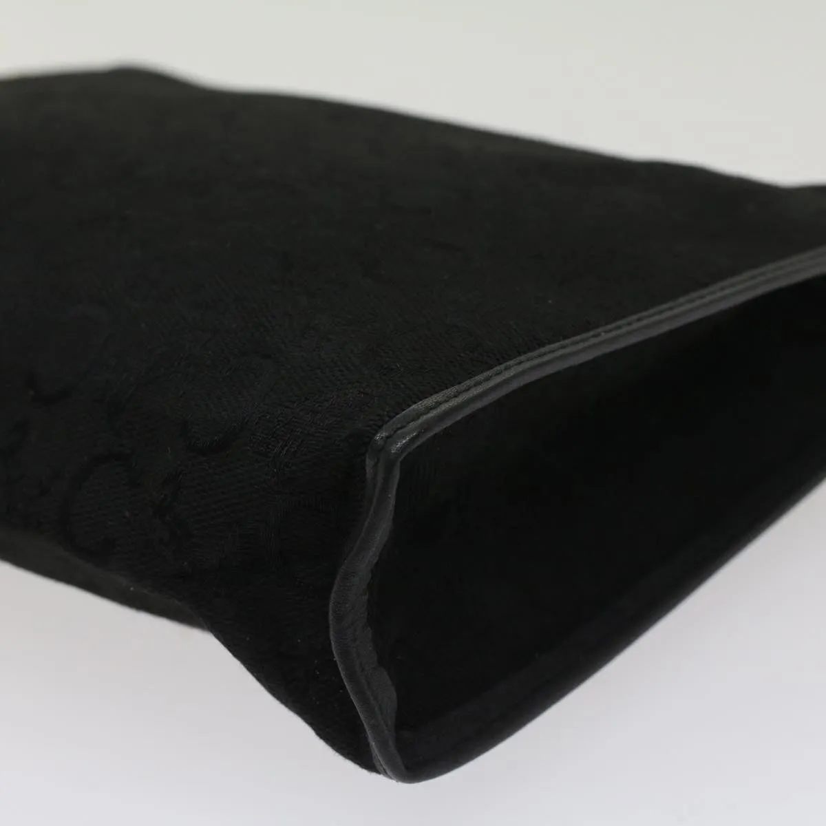 CELINE C Macadam Canvas Clutch Bag Black Auth ep1277