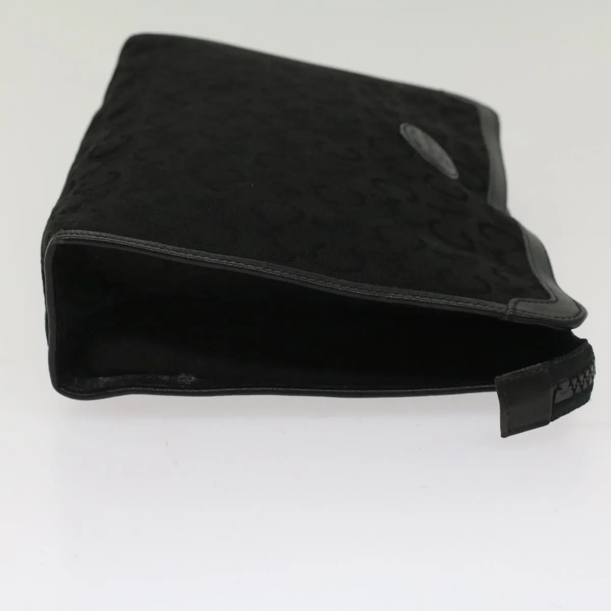 CELINE C Macadam Canvas Clutch Bag Black Auth ep1277