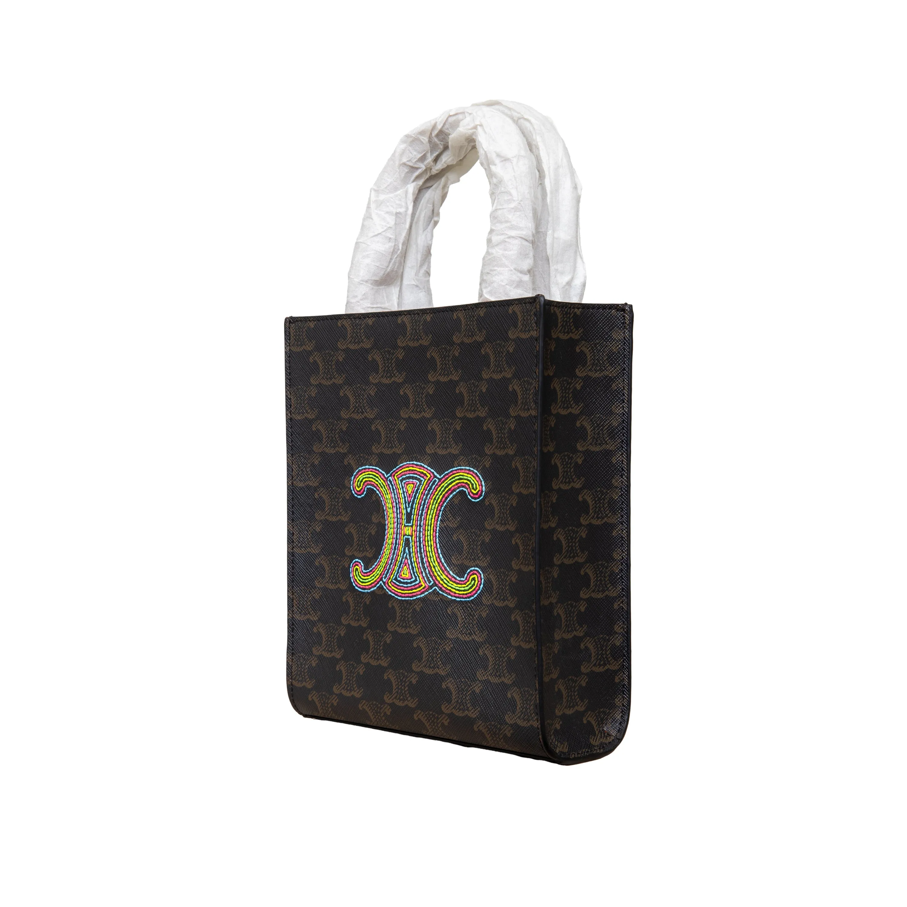 CELINE Celine Mini Vertical Cabas Tote with Embroidery