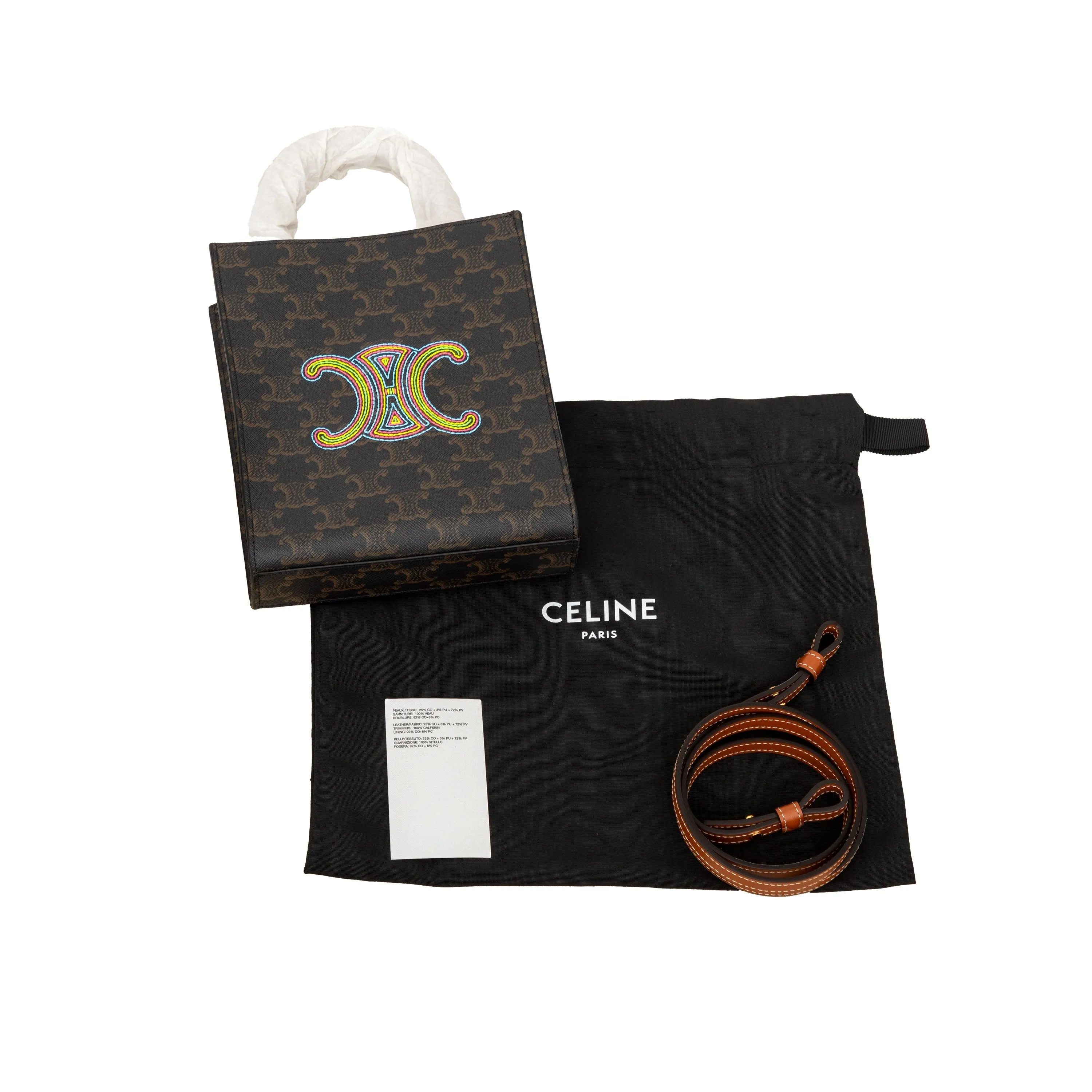 CELINE Celine Mini Vertical Cabas Tote with Embroidery