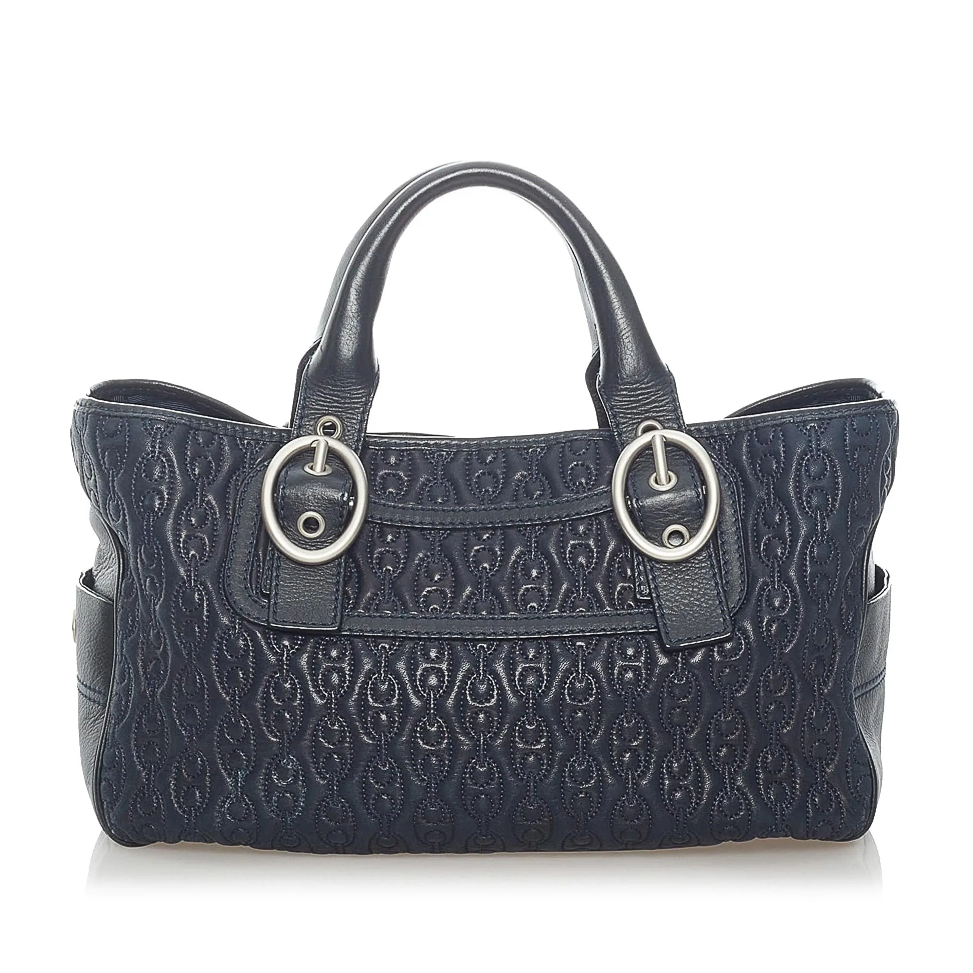 Celine Embossed Leather Boogie Handbag
