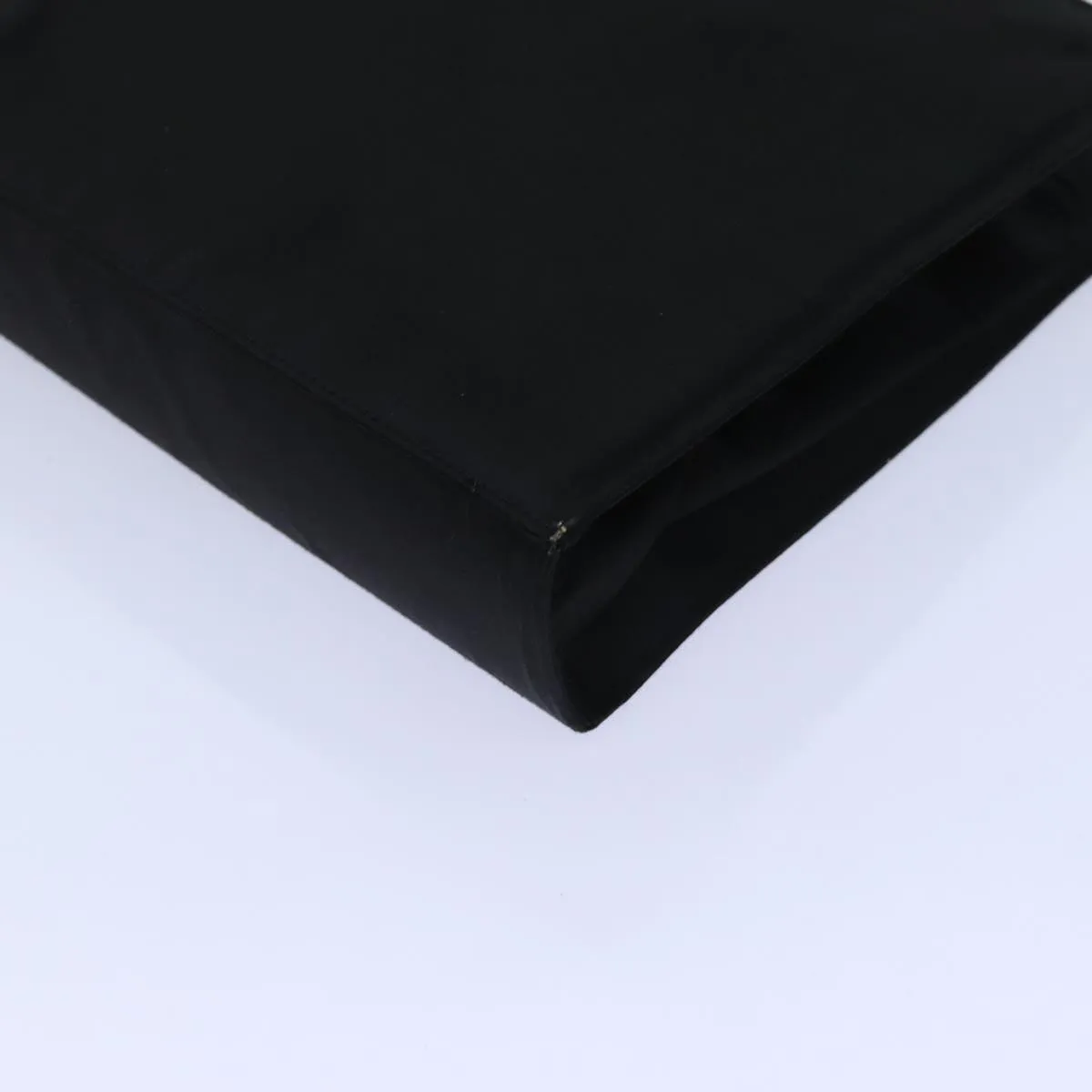 CELINE Hand Bag Silk Black Auth 71882