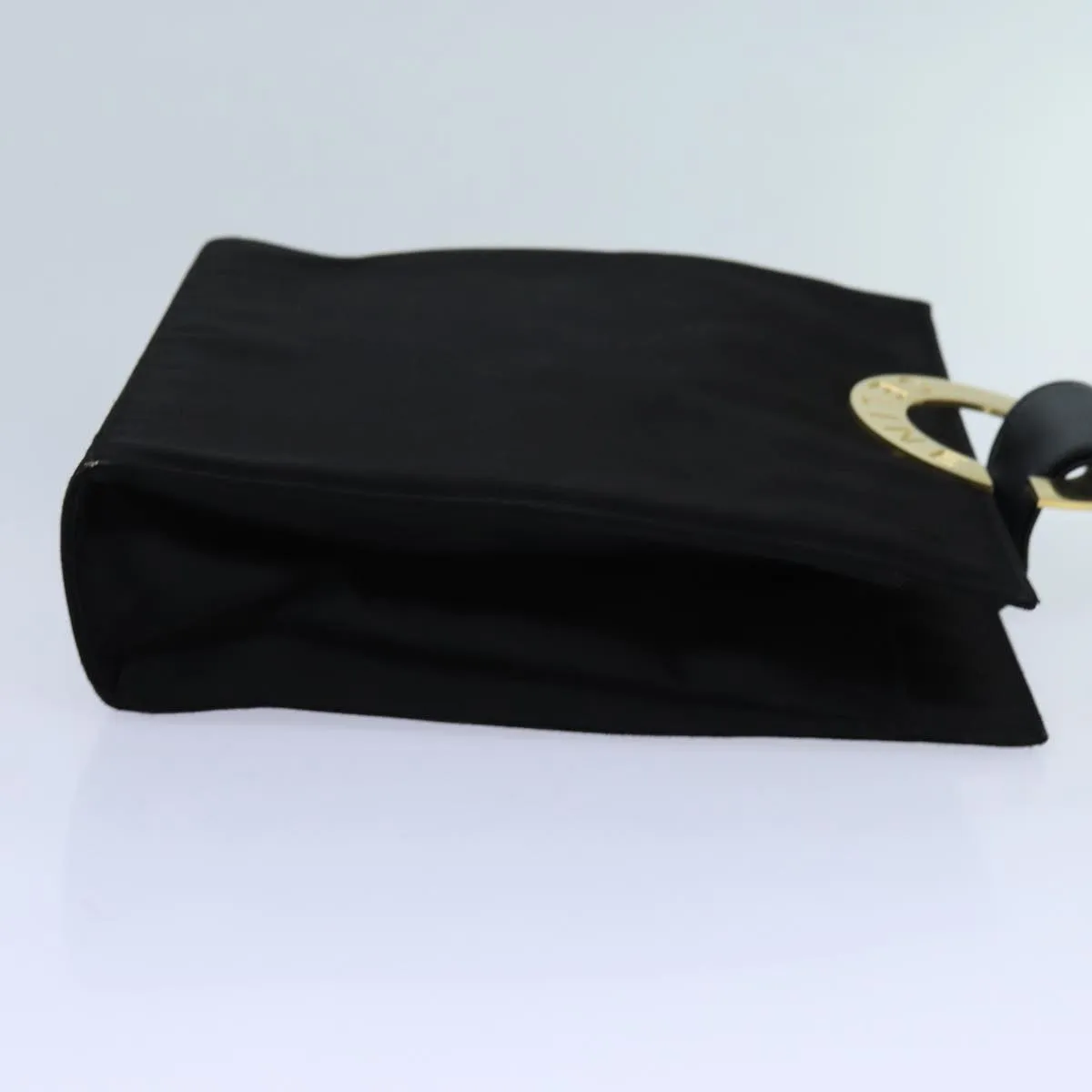 CELINE Hand Bag Silk Black Auth 71882