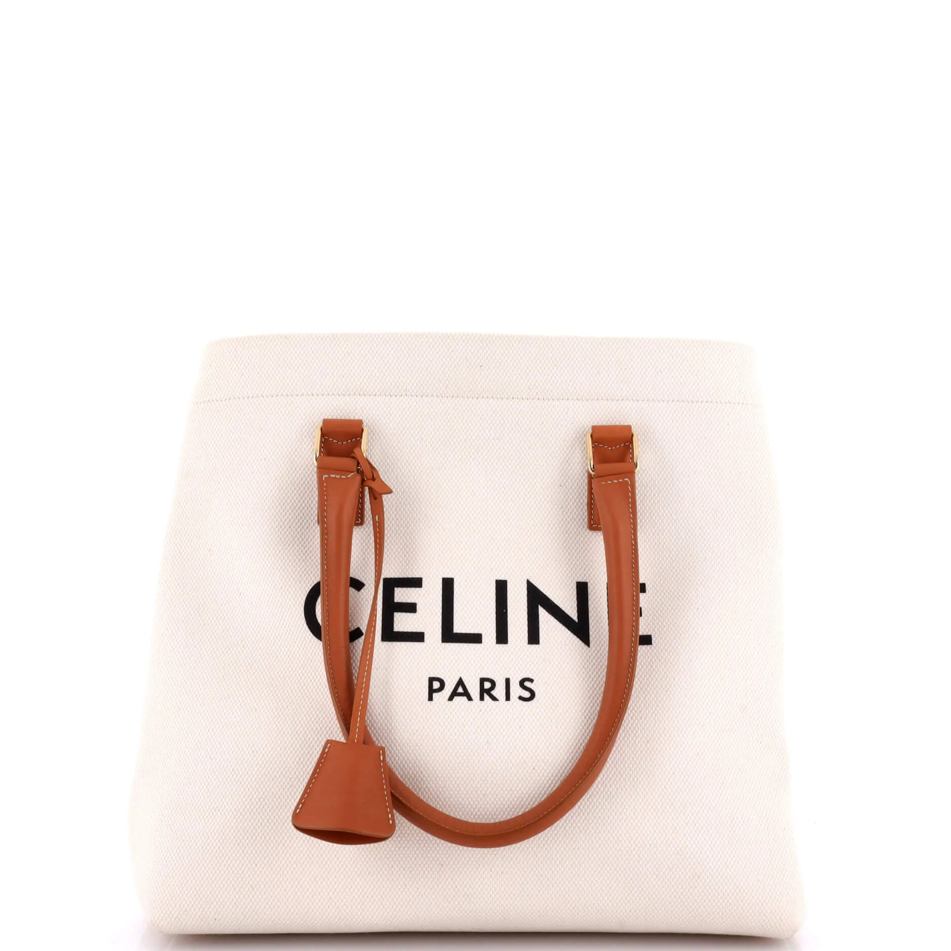 CELINE Horizontal Cabas Tote Canvas with Leather Small
