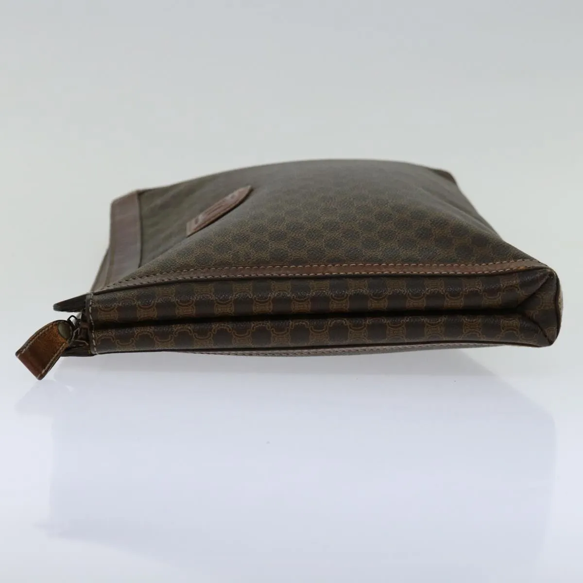 CELINE Macadam Canvas Clutch Bag PVC Brown Auth 68613