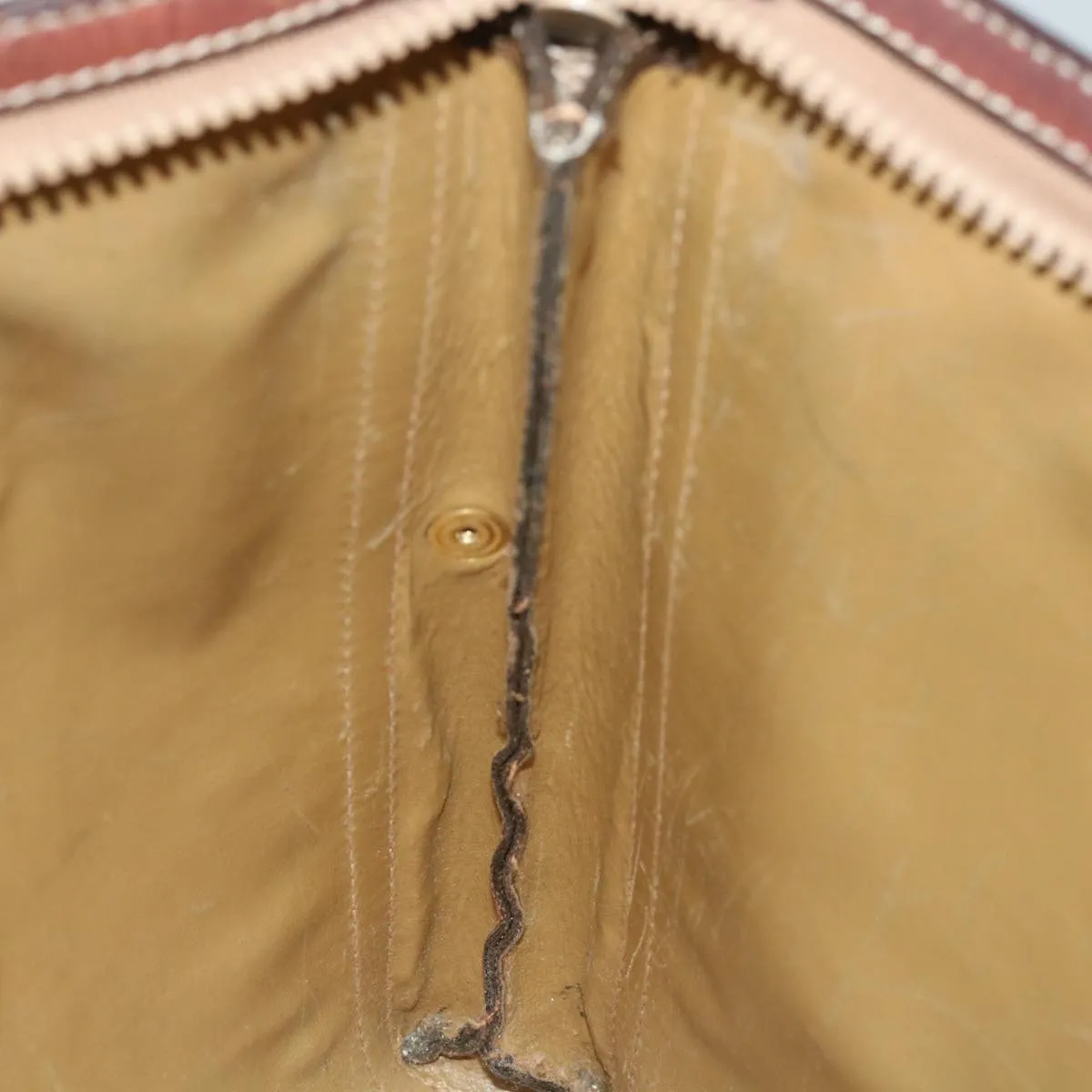 CELINE Macadam Canvas Clutch Bag PVC Brown Auth 68613