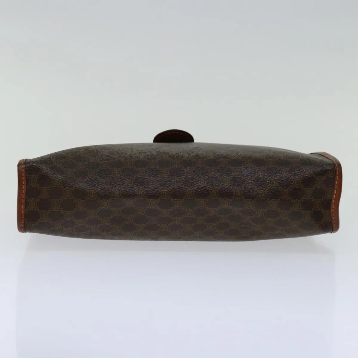CELINE Macadam Canvas Clutch Bag PVC Brown Auth bs12631