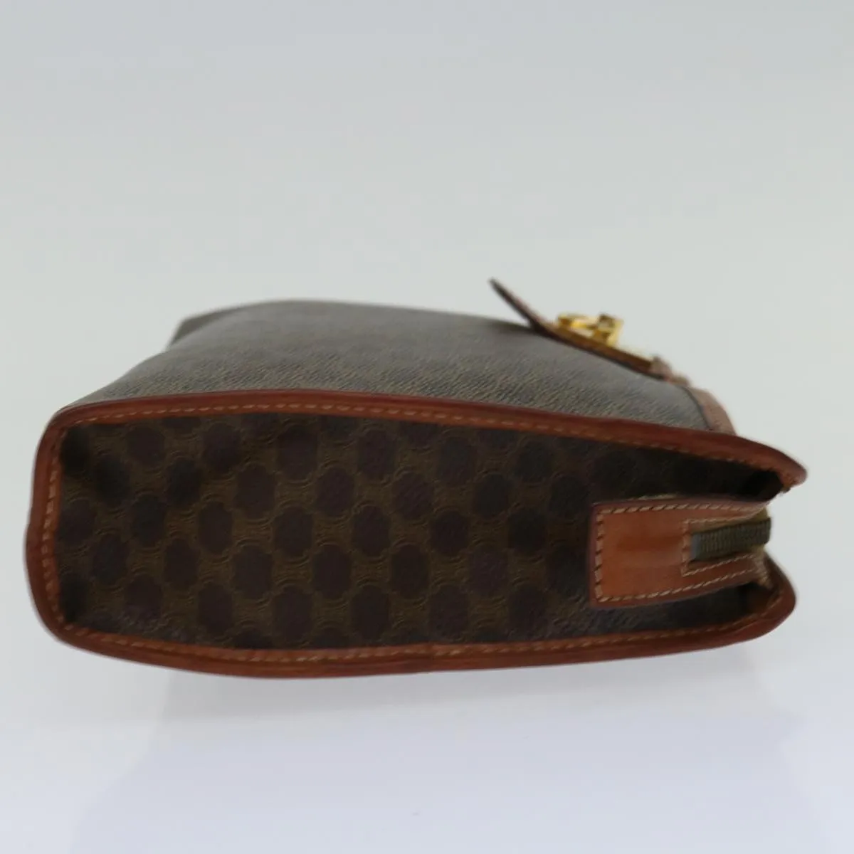 CELINE Macadam Canvas Clutch Bag PVC Brown Auth bs12631