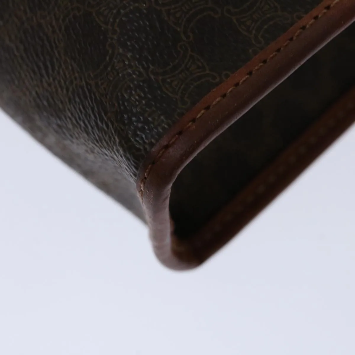 CELINE Macadam Canvas Clutch Bag PVC Brown Auth bs12631