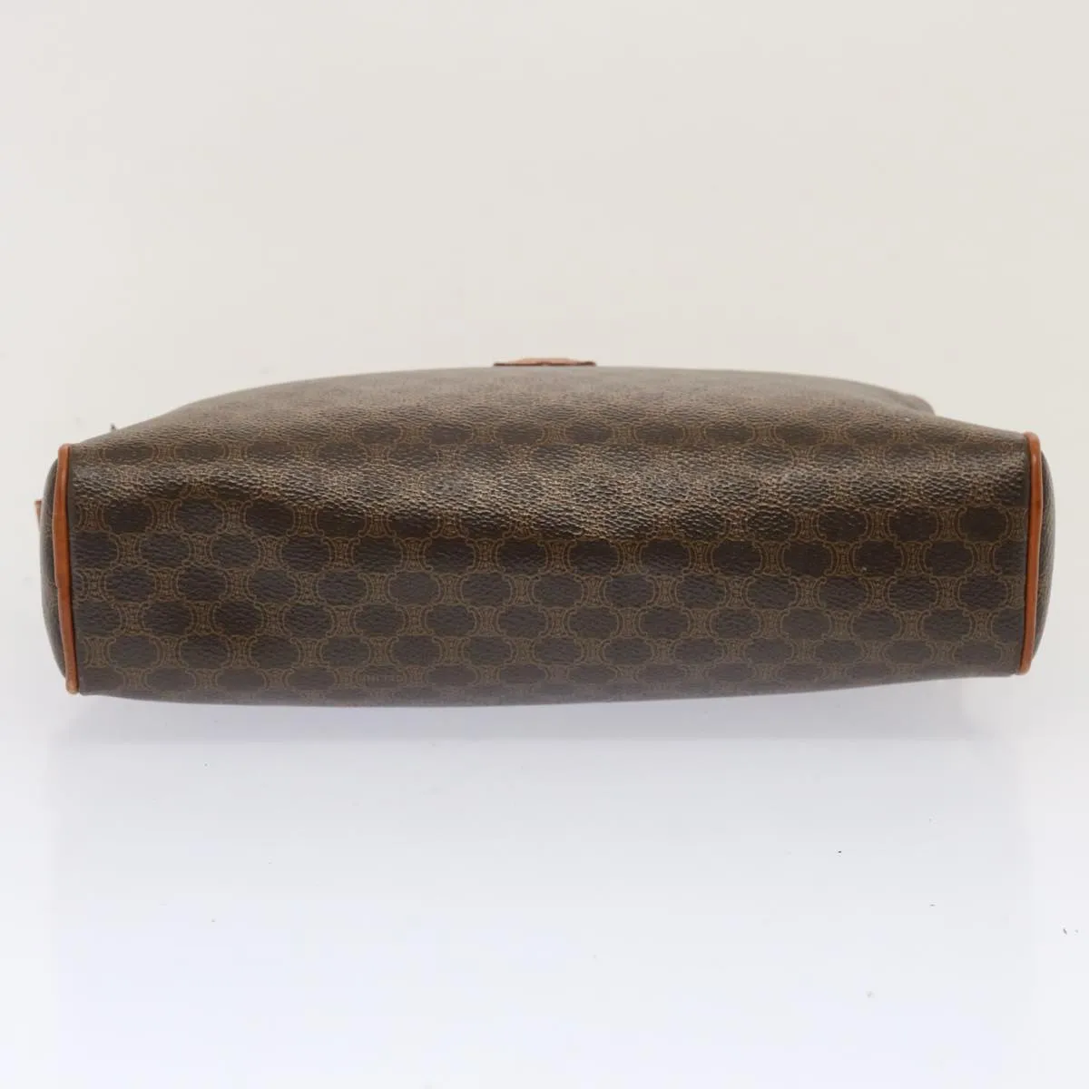 CELINE Macadam Canvas Clutch Bag PVC Brown Auth bs14049