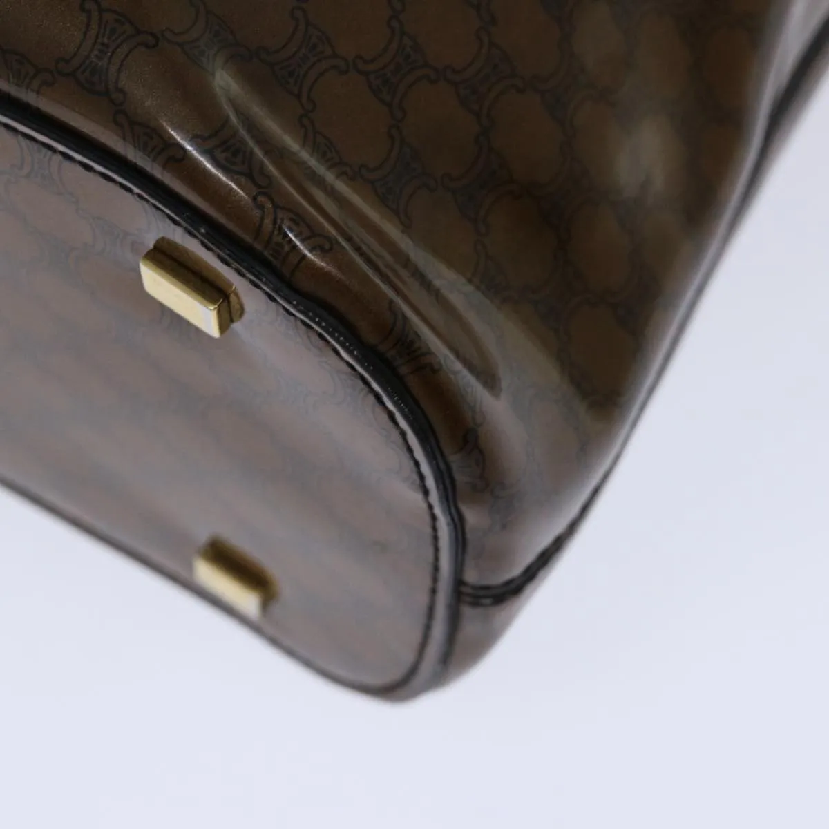 CELINE Macadam Canvas Hand Bag Brown Auth 69047