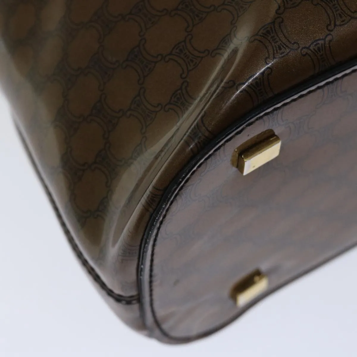 CELINE Macadam Canvas Hand Bag Brown Auth 69047