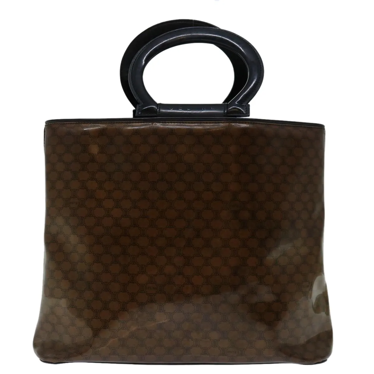 CELINE Macadam Canvas Hand Bag Brown Auth 69047