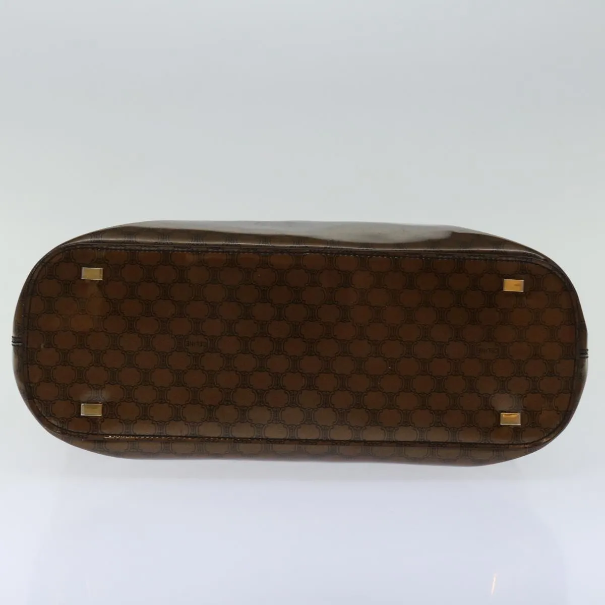 CELINE Macadam Canvas Hand Bag Brown Auth 69047