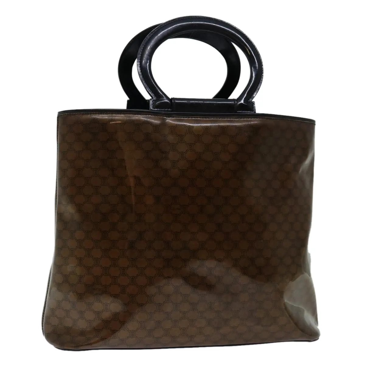 CELINE Macadam Canvas Hand Bag Brown Auth 69047