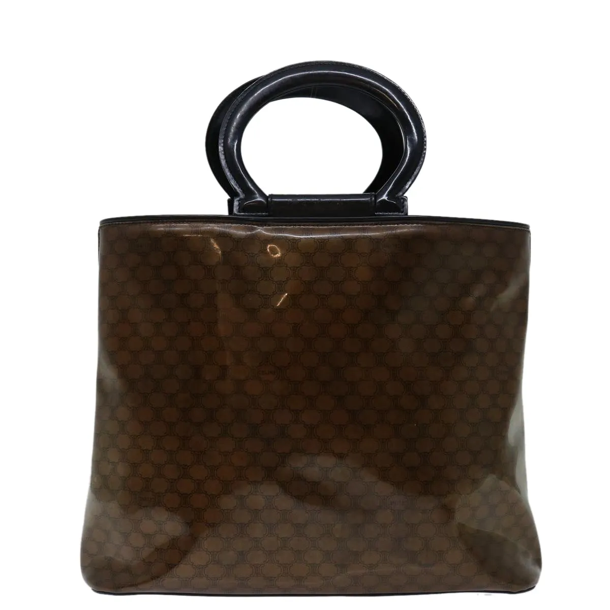 CELINE Macadam Canvas Hand Bag Brown Auth 69047