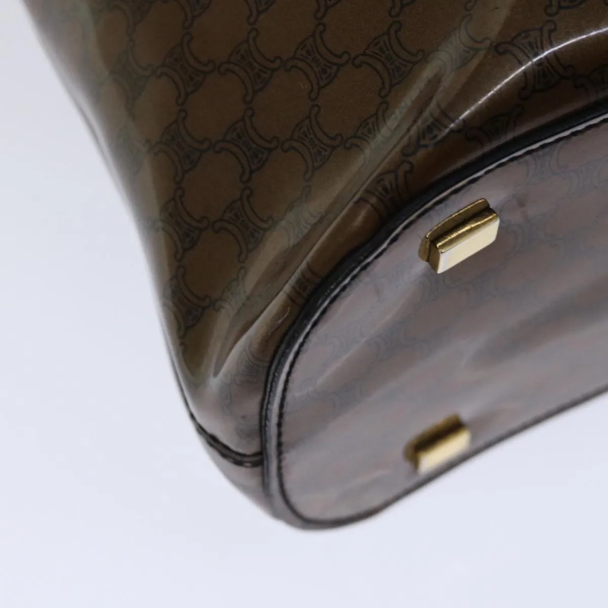 CELINE Macadam Canvas Hand Bag Brown Auth 69047
