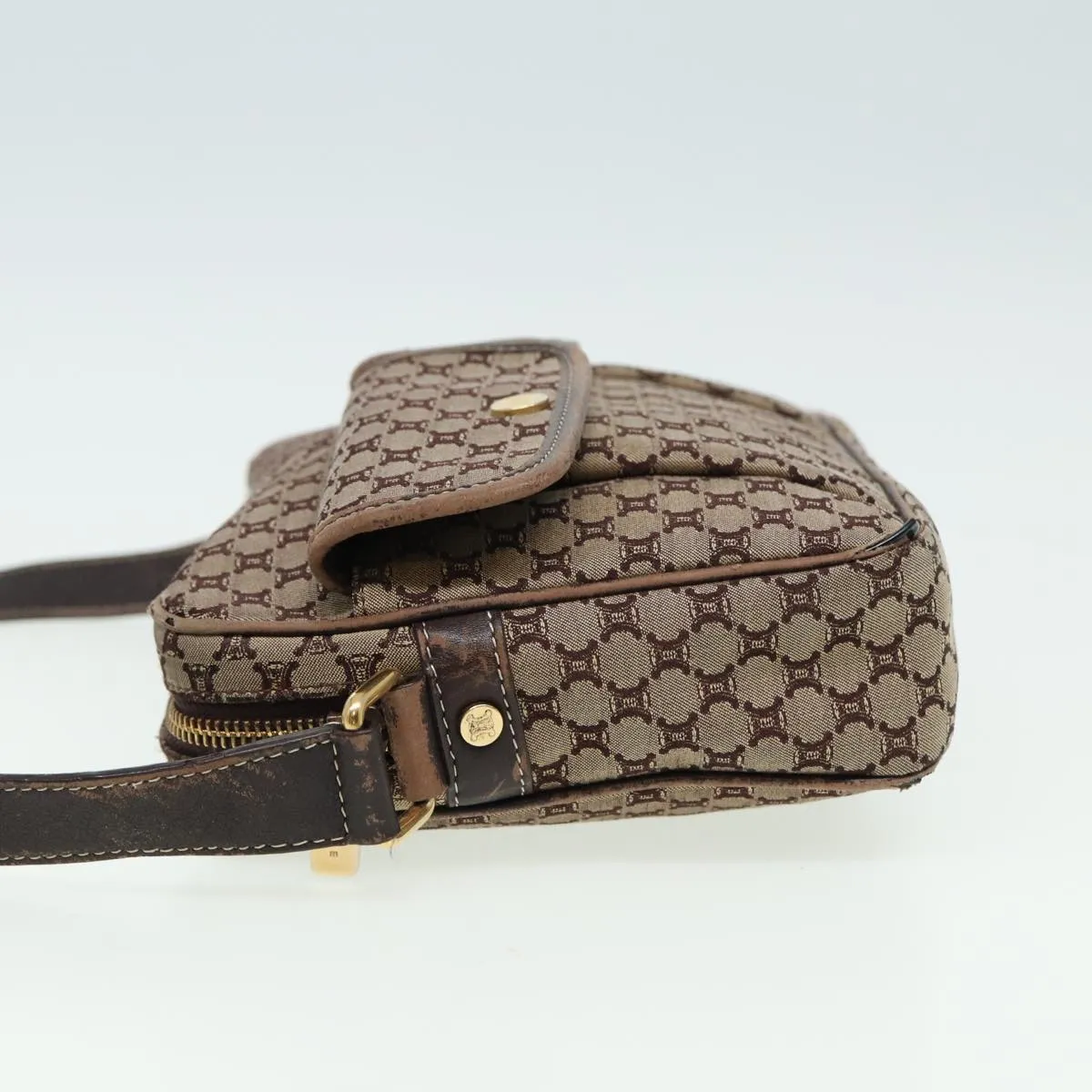 CELINE Macadam Canvas Shoulder Bag Brown Auth 80170
