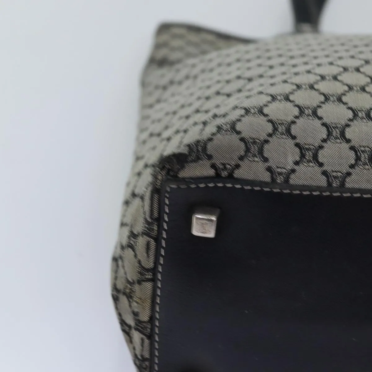 CELINE Macadam Canvas Tote Bag Gray Auth bs14323