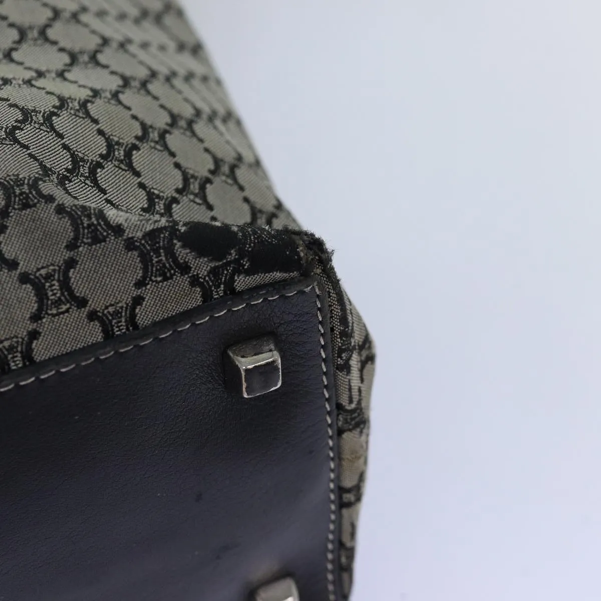 CELINE Macadam Canvas Tote Bag Gray Auth bs14323