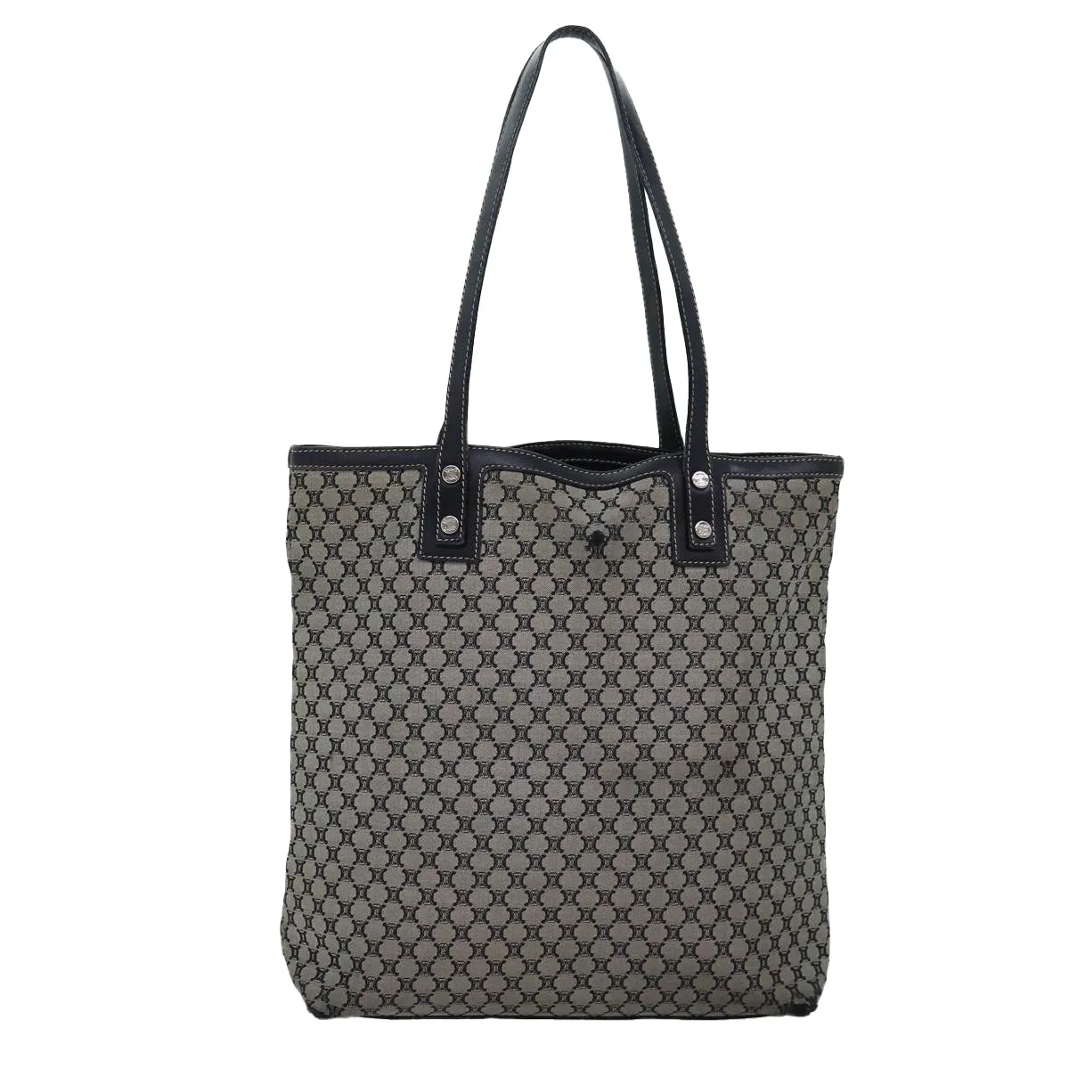 CELINE Macadam Canvas Tote Bag Gray Auth bs14323