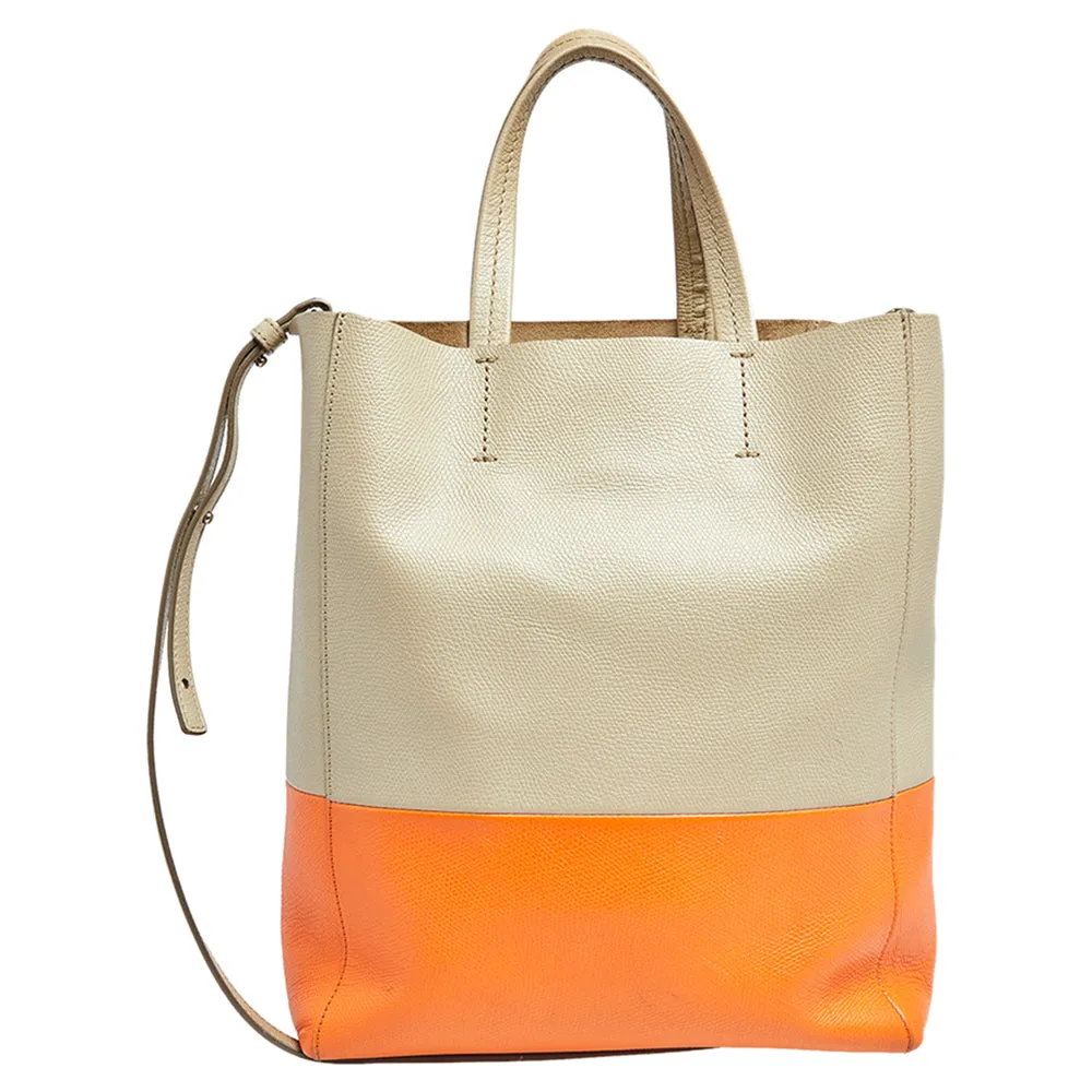 Celine Multicolor Grained Leather Small Vertical Cabas Tote