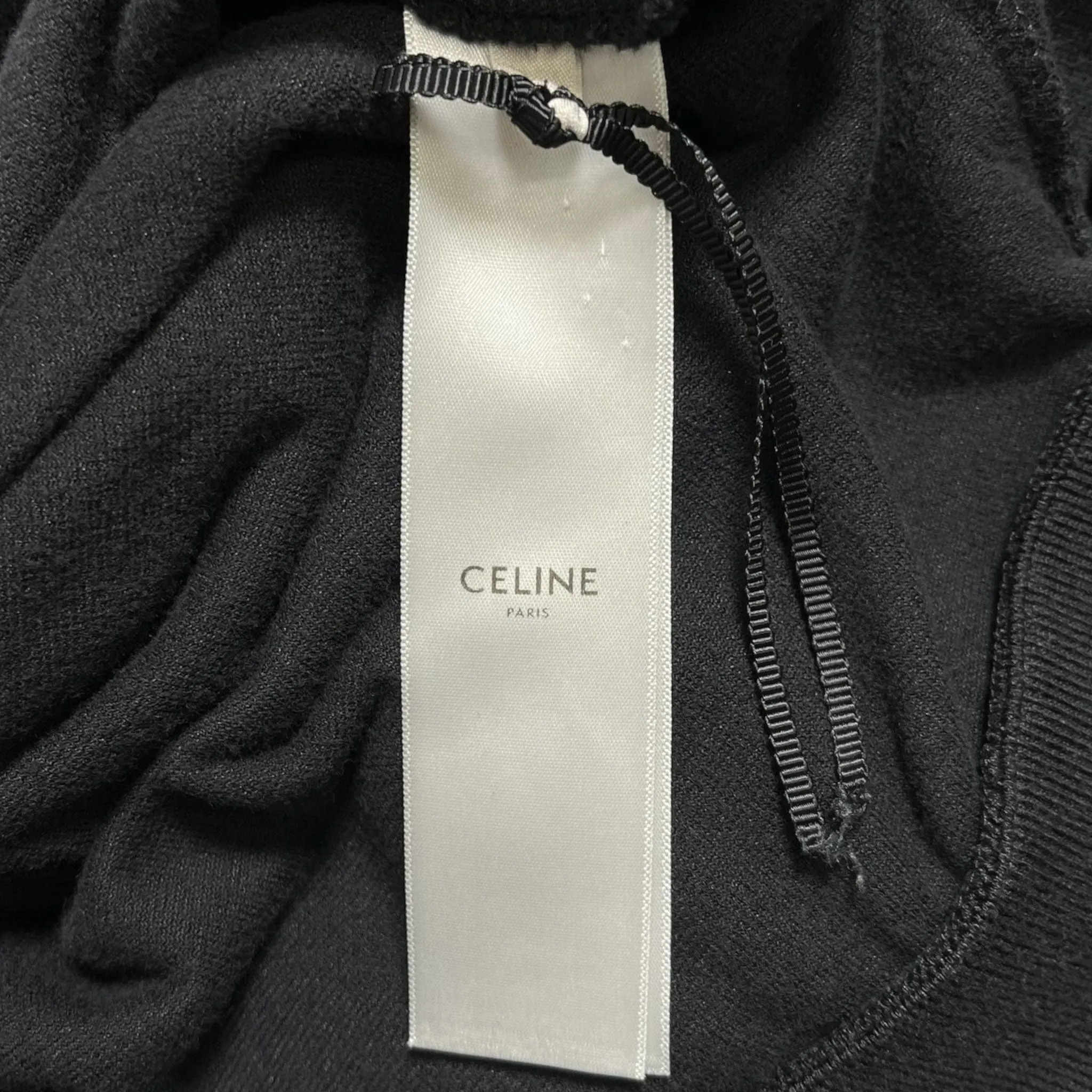Celine Small Logo Track Hooded Sweatshirt Black Pre-Owned