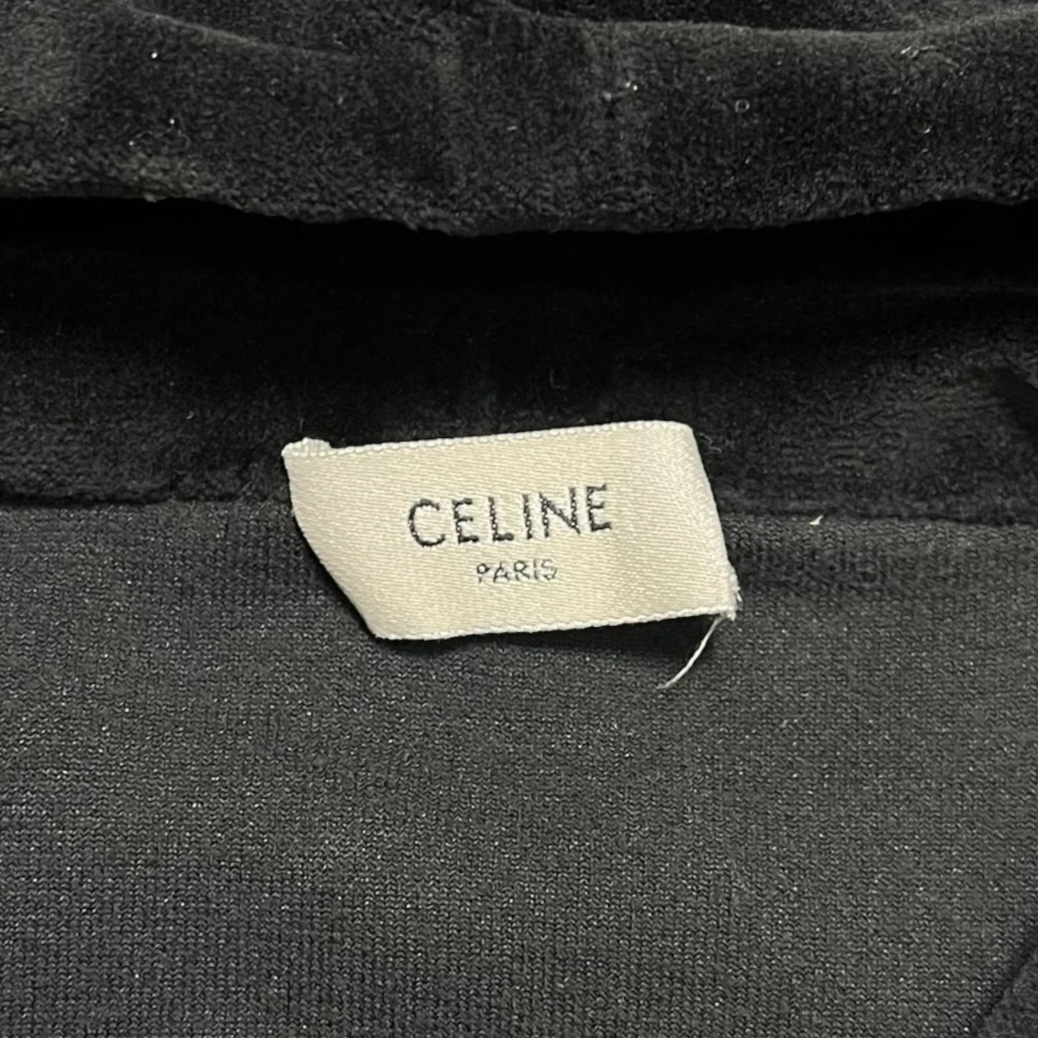 Celine Small Logo Track Hooded Sweatshirt Black Pre-Owned