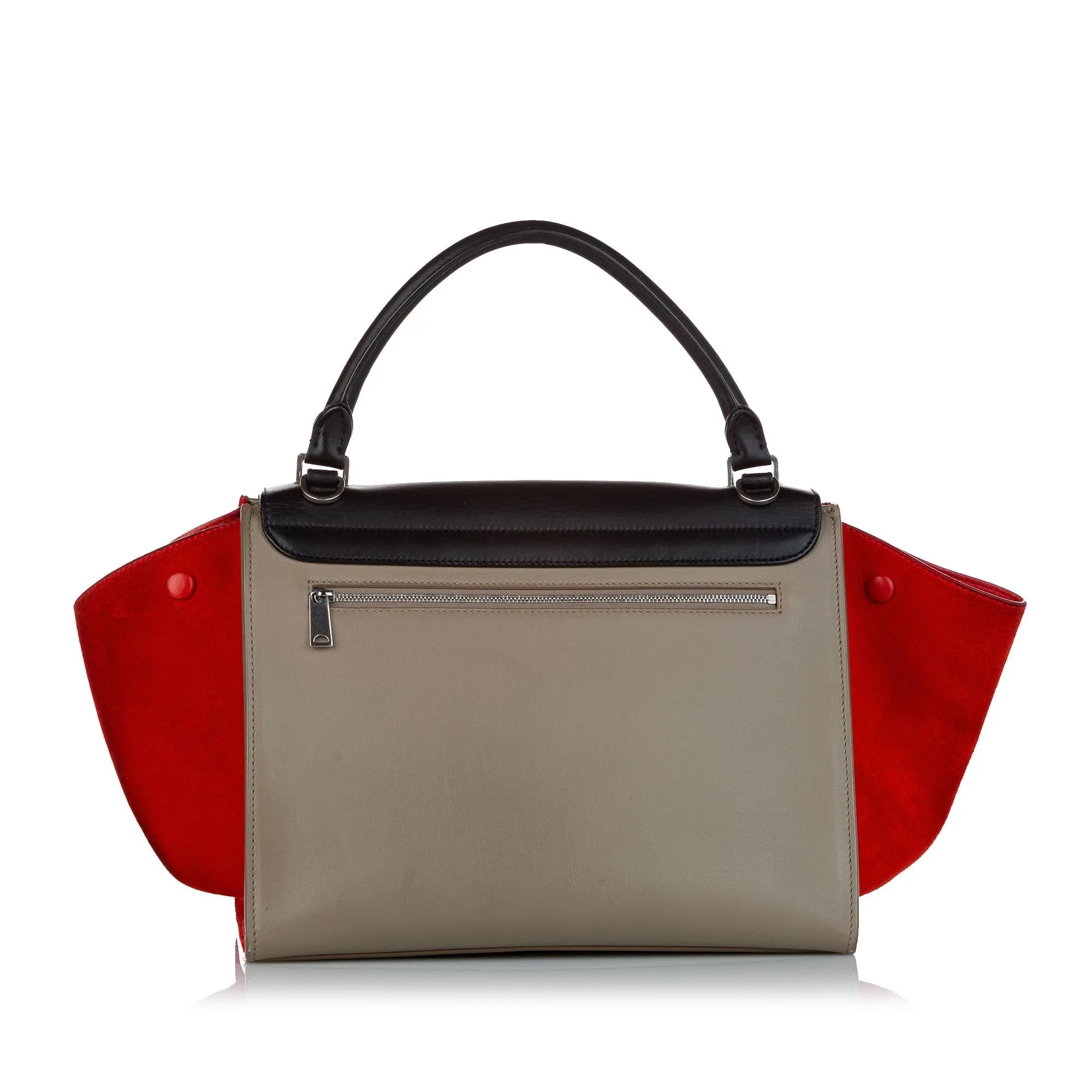 Celine Trapeze Tricolor Leather Satchel