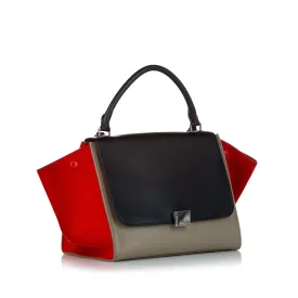 Celine Trapeze Tricolor Leather Satchel