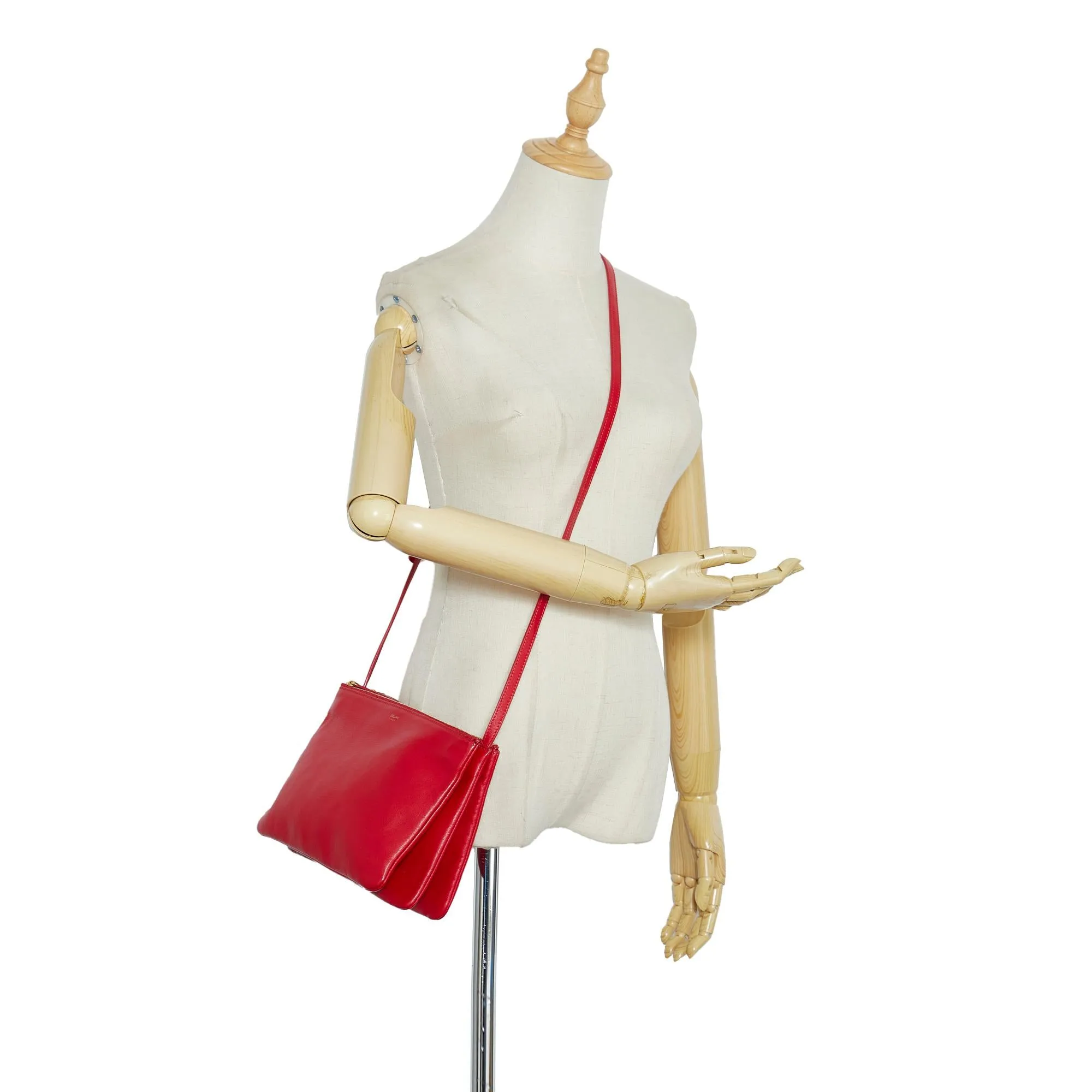 Celine Trio Leather Crossbody Bag (SHG-nBZvIh)
