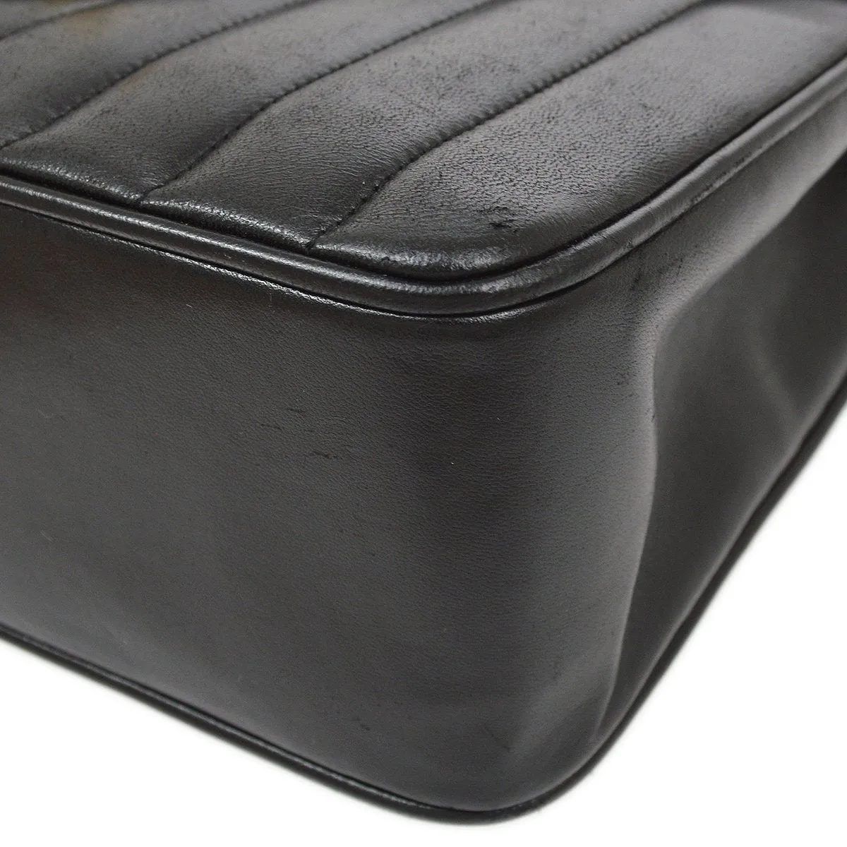 CHANEL 1991-1994 Chevron Flap Small Black Lambskin 82059