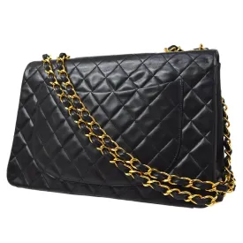 Chanel 1994-1996 Classic Flap Maxi Black Lambskin 70689