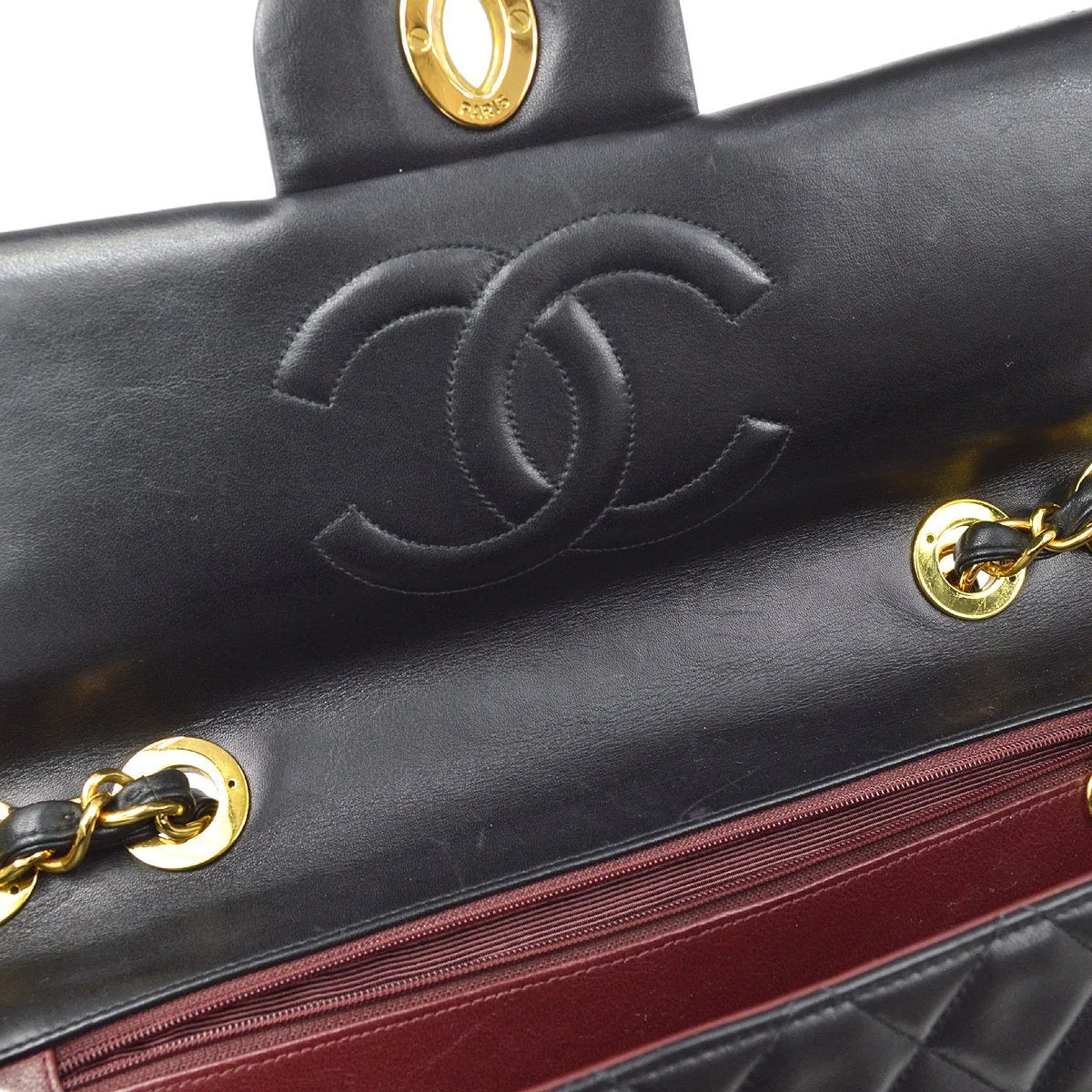 Chanel 1994-1996 Classic Flap Maxi Black Lambskin 70689