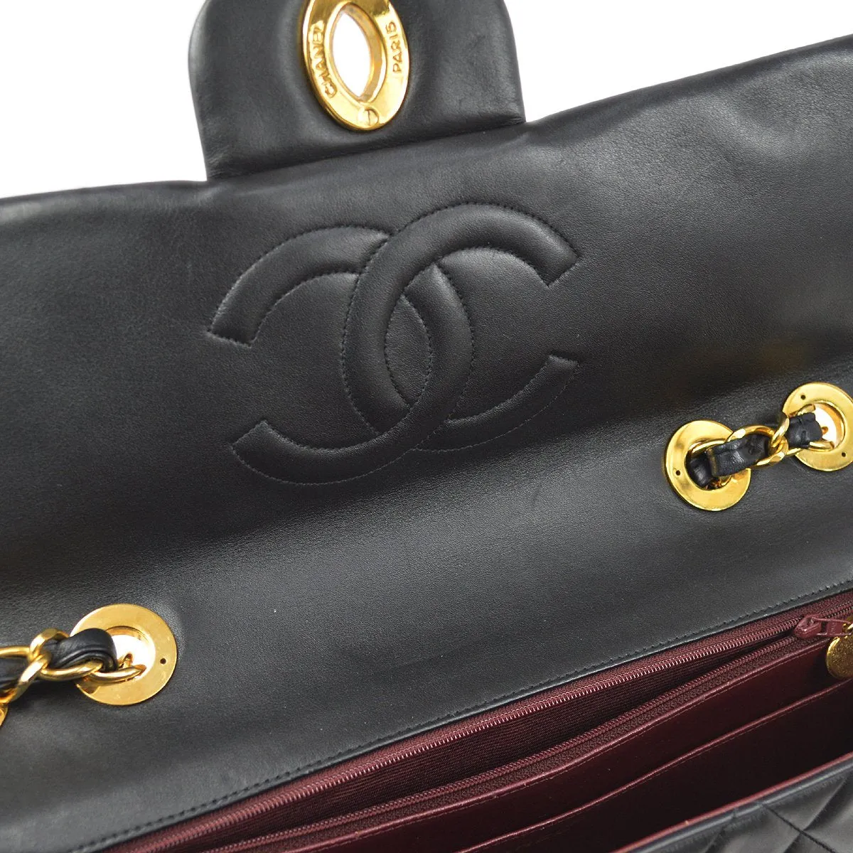 Chanel 1994-1996 Classic Flap Maxi Black Lambskin 80511