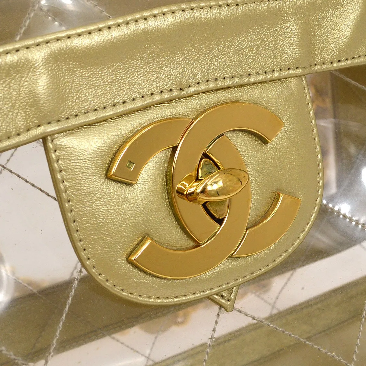 CHANEL 1995 PVC Quilted Classic Flap Maxi AK34112c