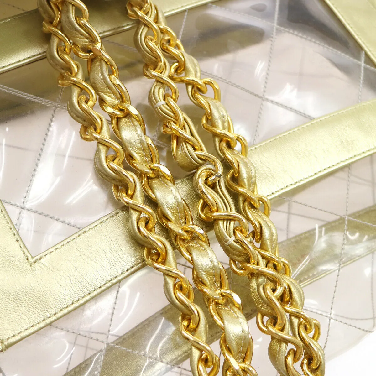 CHANEL 1995 PVC Quilted Classic Flap Maxi AK34112c
