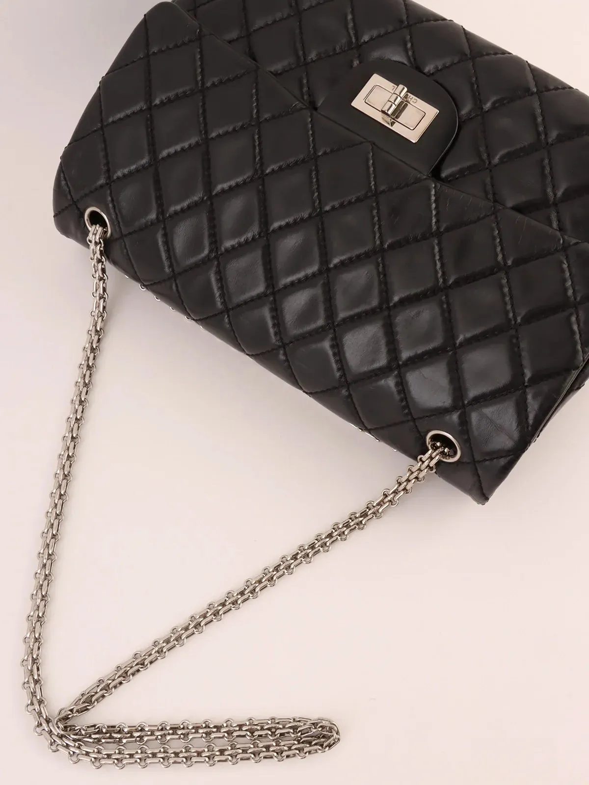 CHANEL Around 2008 Made 2.55 Chain Shoulder Bag Black